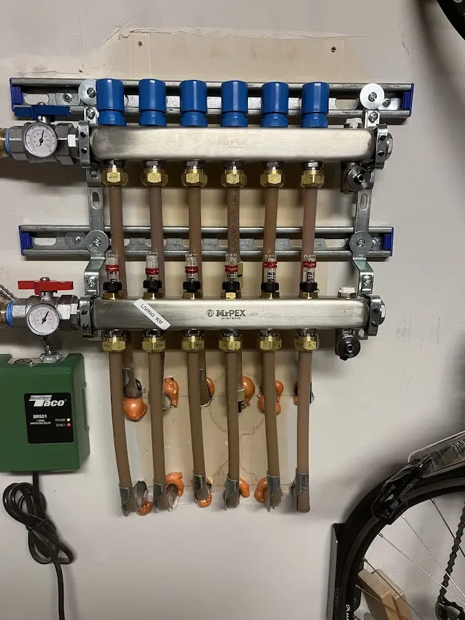 Plumber performing Gas Leak Detection at a residential property in Lakes of the Four Seasons